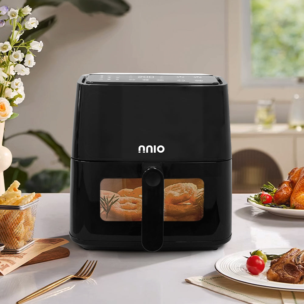 nnio air fryer front with visible window