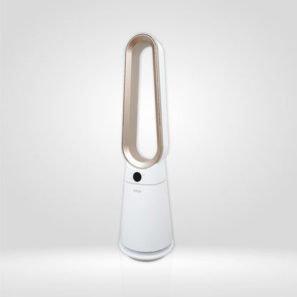 nnio sleek white and rose gold 970mm tall bladeless fan